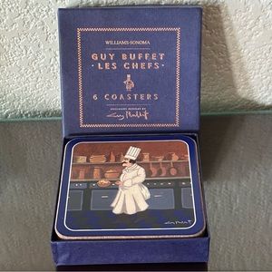 Williams-Sonoma Guy Buffett ‘Les Chefs’ Coaster Set (6)